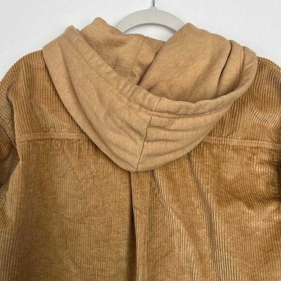 American Eagle Cropped Corduroy Button-Up Shirt Jacket Womens Size Medium Preppy - Picture 11 of 13